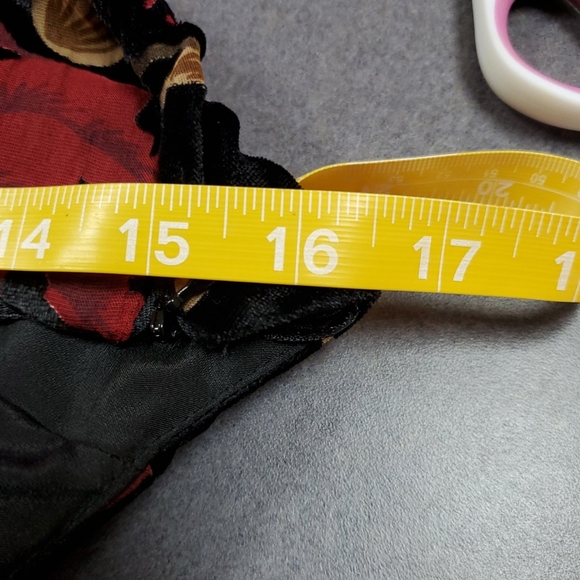 Storee Red Floral Velvet Dress - Picture 8 of 8